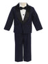 Lito Big Boys Navy Black Jacket Pants Shirt Bowtie 4 Pc Tuxedo 8-12 - SophiasStyle.com